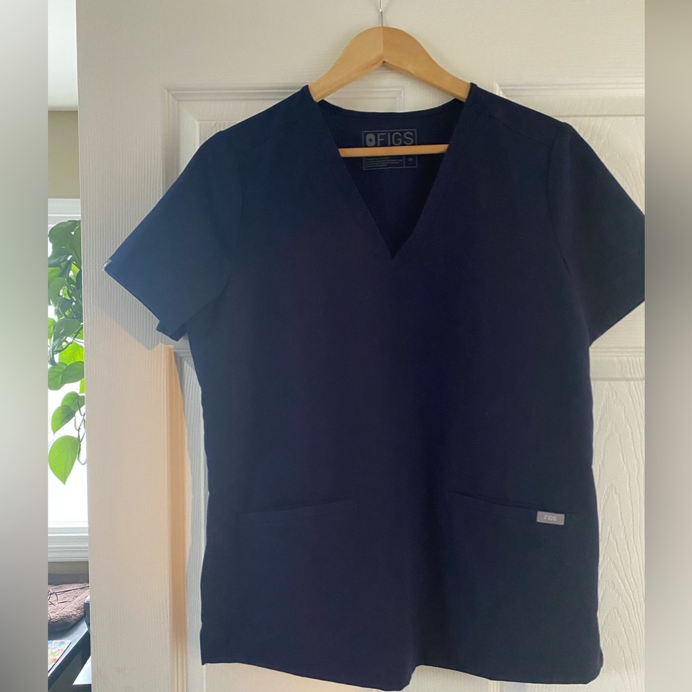 FIGS Navy Catarina one pocket scrub top